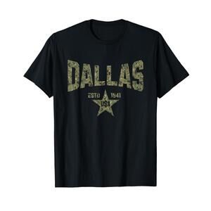Camo Souvenir Usa Star Dallas Texas T Shirt